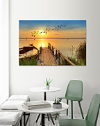 Obraz Drevené mólo pri rieke 1386